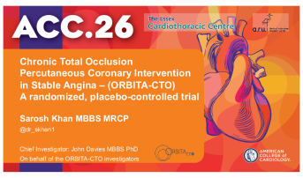 Chronic Total Occlusion Percutaneous Coronary Intervention in Stable Angina – (ORBITA-CTO) A randomized, placebo-controlled trial