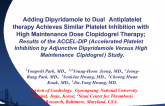 <b>Pharmacodynamic Effect of Double-dose Clopidogrel versus Adding Dipyridamole In Patients With High On-treatment Platelet Reactivity (ACCEL-DIP) study</b>