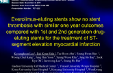 Everolimus-eluting stents show no stent thrombosis with similar one year outcomes compared with 1st and 2nd generation drug-eluting stents for the treatment of ST-segment...