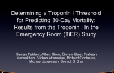 Determining a Troponin I Threshold for Predicting 30-Day Mortality: Results from the Troponin I In the Emergency Room (TiER) Study