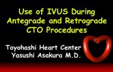 Use of IVUS During Antegrade and Retrograde CTO Procedures (with Case Examples)