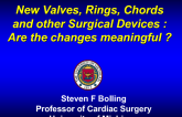 New Valves, Rings, Chords, and Other Surgical Devices: Are the Changes Meaningful?
