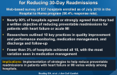 Contemporary Evidence About Hospital Strategies for Reducing 30-Day Readmissions