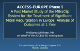 ACCESS-EUROPE Phase I - A Post Market Study of the MitraClip System for the Treatment of Significant Mitral Regurgitation in Europe: Analysis of Outcomes at 1 Year