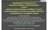 Randomized Comparison of Intra-aortic Balloon Counterpulsation vs. Optimal Medical Therapy in Addition to Early Revasacularization in AMI and Cardiogenic Shock