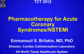 Pharmacotherapy for Acute Coronary Syndromes/NSTEMI