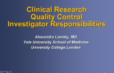 Quality Control: Investigator's Responsibilities