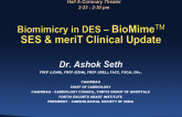 BioMime (Meril Life Sciences) Program Update