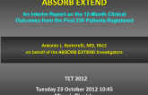 TCT-34. ABSORB EXTEND: An Interim Report on the 12-month Clinical Outcomes from the First 250 Patients Enrolled