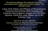 TCT-42. Long-term Safety and Efficacy of Percutaneous Coronary Intervention with Stenting and Coronary Artery Bypass Surgery for Left Main Disease: Final Five-year Follow-up...