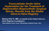 TCT-100. Transcatheter Aortic Valve Replacement for Degenerative Bioprosthetic Surgical Valves: Results from the Global Valve-in-Valve Registry