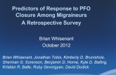 PFO Closure for Migraine: Predictors of Clinical Improvement Following PFO Closure