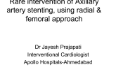 Rare intervention of Axillary artery stenting, using radial and femoral approach