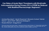 Can the Rate of Acute Stent Thrombosis with Bivalirudin Anticoagulation During Primary PCI in STEMI be Reduced with Modified Pharmacologic Regimens?