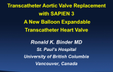 Transcatheter Aortic Valve Replacement with a New Balloon Expandable Percutaneous Heart Valve
