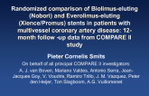 Randomized comparison of Biolimus-eluting (Nobori)  and Everolimus-eluting (Xience/Promus)  stents in patients with multivessel coronary artery disease: 12-month follow-up data...