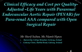 Clinical Efficacy and Cost per Quality-Adjusted –Life Years with Pararenal Endovascular Aortic Repair (PEVAR) for Para-renal AAA compared with Open Surgical Repair.