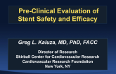 Preclinical Evaluation of Stent Safety and Efficacy