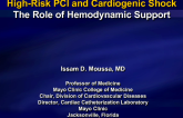 High-Risk PCI and Cardiogenic Shock: The Role of Hemodynamic Support