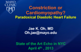 Constriction or Cardiomyopathy? Paradoxical Diastolic Heart Failure