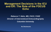 Management Decisions in the ICU and ER: The Role of the FOCUS Echo