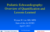 Pediatric Echocardiography: Overview of Quantification and Lessons Learned