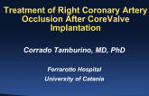 Treatment of right coronary artery occlusion after CoreValve implantation