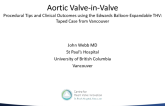 Procedural Tips and Clinical Outcomes using the Balloon-Expandable THV (Edwards): Taped Case from Vancouver