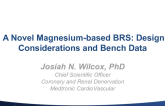 A Novel Magnesium-based BRS: Design Considerations and Bench Data