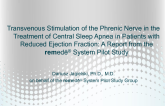 TCT-134. Transvenous Phrenic Nerve Stimulation in the Treatment of Central Sleep Apnea in Patients with Reduced Ejection Fraction: A Report from the remed?® System Pilot Study