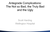 Antegrade Complications:  The Not so Bad, the Truly Bad and the Ugly