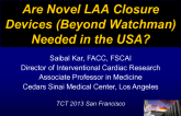 Are Novel LAA Closure Devices (Beyond Watchman) Needed in the USA?