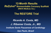 TCT-39. 12-Month Angiographic and Clinical Results of the ReZolve® Sirolimus-Eluting Bioresorbable Coronary Scaffold: The RESTORE trial
