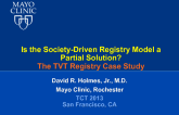 Is the Society-Driven Registry Model a Partial Solution? The TVT Registry Case Study
