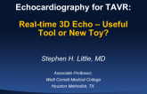 Real Time 3-D Echo: Useful Tool or New Toy?