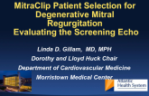 MitraClip Patient Selection for DMR I. Evaluating the Screening Echo