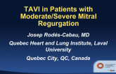 Indications for MR Intervention During TAVR in the Patient with Severe AS