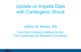 Update on Impella Data with Cardiogenic Shock