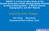 CREDIT I: A First-In-Man Study of the Second Generation EXCEL Biodegradable PolymerSirolimus-Eluting Stent - 4-Month Clinical, Angiographic, and OCT Results