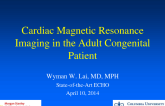Cardiac Magnetic Resonance Imaging in the Adult Congenital Patient