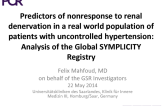Predictors of nonresponse to renal denervation in a real world population of patients with uncontrolled hypertension: Analysis of the Global SYMPLICITY Registry