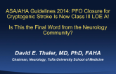 ASA/AHA Guidelines 2014: PFO Closure for Cryptogenic Stroke Is Now Class III LOE A! Is This the Final Word from the Neurology Community?