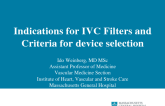 Indications for IVC Filters and Criteria for Device Selection