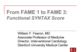 From FAME 1 to FAME 3: The Functional SYNTAX Score
