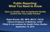 Public Reporting: What You Need to Know