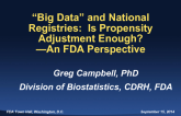 Statistical and Regulatory Challenges with Big Data and National Registries: Is Propensity Adjustment Enough? FDA Considerations