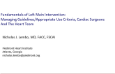 Fundamentals of Left Main Intervention: Managing Guidelines/AUC, Cardiac Surgeons, and the Heart Team