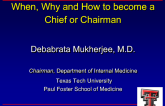 When, Why, and How to Become a Chief or Chairman