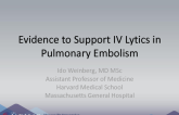 Evidence Supporting the Use IV Lytics in PEs