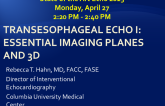 Transesophageal Echo I:  Essential Imaging planes and 3D